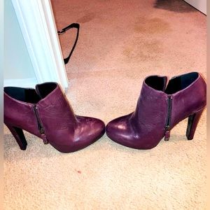 Purple heel booties from Nine West